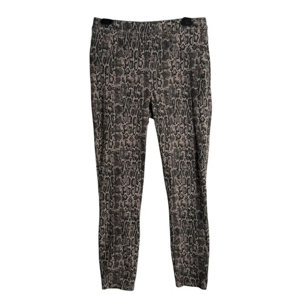 Spanx Snakeskin Print Ankle Leggings Size‎ L Jean-ish Brown Maximalist Statement - Picture 1 of 14